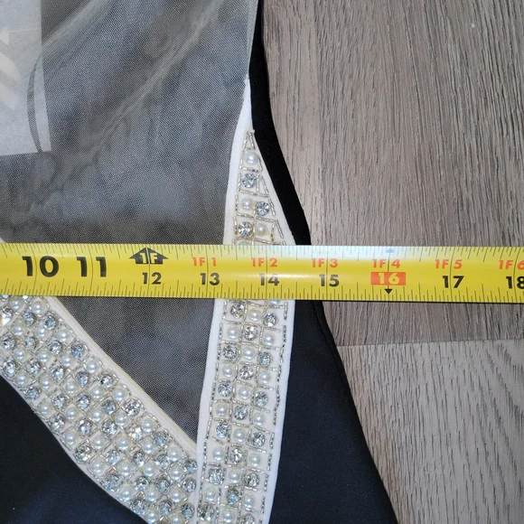 NWT Anthropologie/ Blithe LA Maxi Black Wedding Formal Embellish Dress Sz Medium - Picture 13 of 15